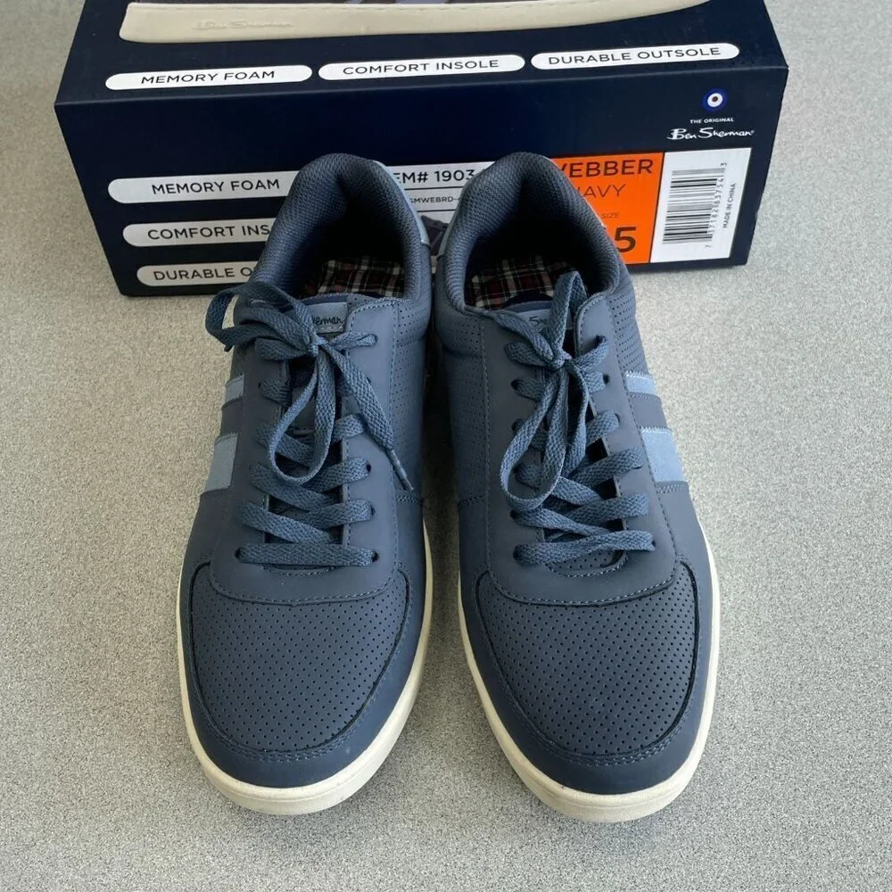 Ben Sherman Webber Men's Size 10.5  Navy Sneakers Memory Foam